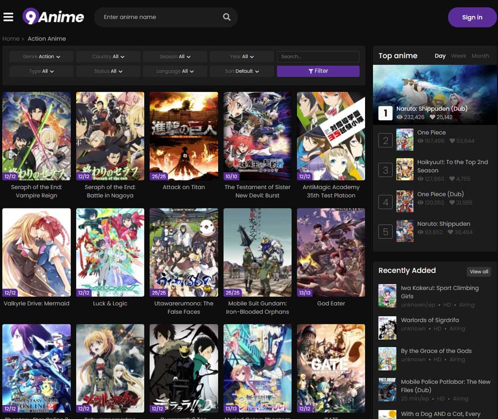 online anime videos