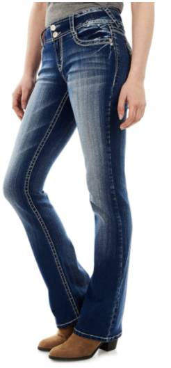 WallFlower Women’s Juniors Luscious Curvy Stretch Denim Boot Cut Jeans