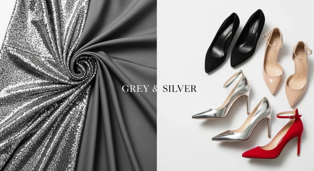 What Color Shoes to Wear With a Grey or Silver Dress